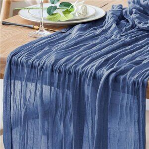 Blue Table Runner 10FT Cheesecloth Gauze Boho Rustic Wedding Birthday Party Deco